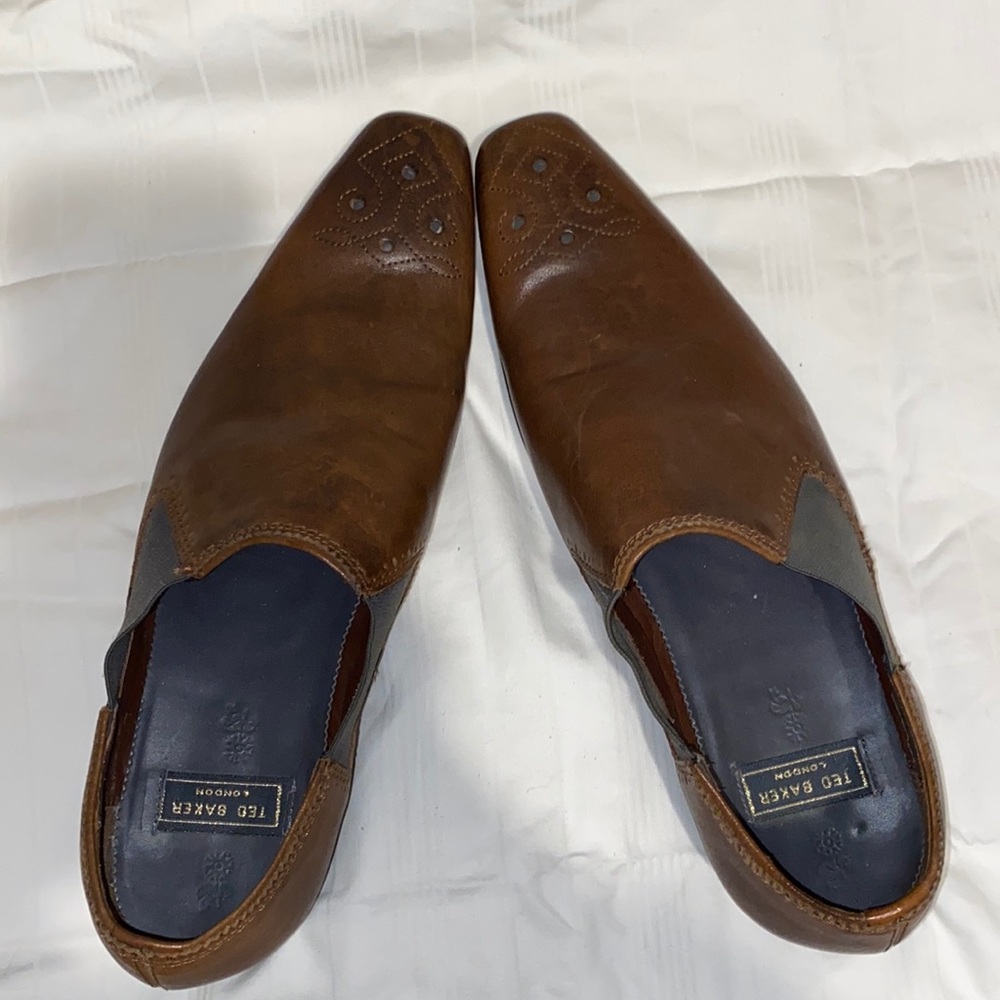 TED BAKER Western Square Toe Leather Loafer